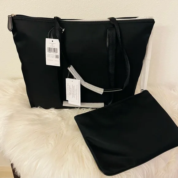 Kate Spade New York Mel Packable Nylon Tote with detachable wristlet - Black - Picture 5 of 7